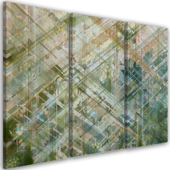 Leinwandbild 3 teilig, Abstrakte geometrische Formen 