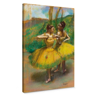 Leinwandbild Degas - Zwei Tänzerinnen in gelb 