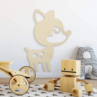 Wanddecoratie Populierenhout - Hertje 