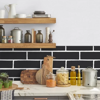 Dekofolie Schwarzer Ziegelstein - selbstklebend 