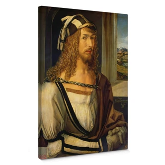 Leinwandbild Dürer - Selbstbildnis mit Landschaft 