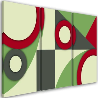 Leinwandbild 3 teilig, Geometrische Abstraktionsformen 