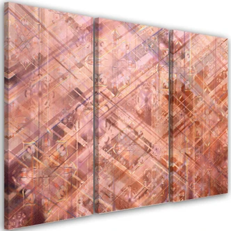 Leinwandbild 3 teilig, Abstrakte geometrische Formen 