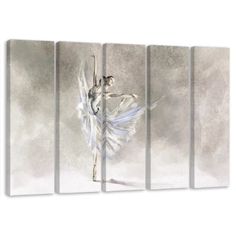 Leinwandbild 5 teilig, Ballerina Pirouet 