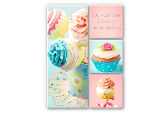 Wandbild Eine Party ohne Kuchen (4-teilig) 