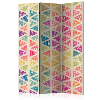 Kamerscherm - Geometrie van letters, 3-delig Kamerscherm - Geometrie van letters, 3-delig