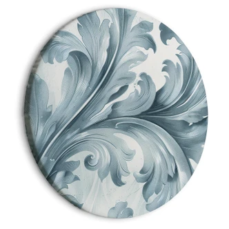 Rundes Leinwandbild Florale Steinbarockornamente 