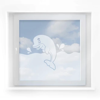 Fensterdekor Delphin im Meer 