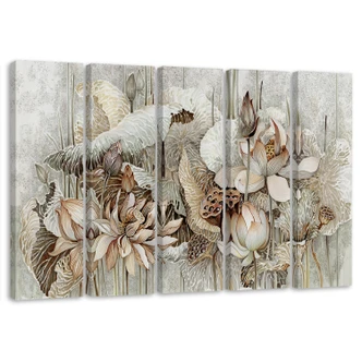 Leinwandbild 5 teilig, Saint Lotos Blumen 