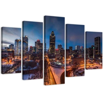 Wandbild 5-teilig, New York Skyline City Usa 