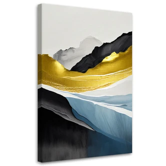 Leinwandbild Abstrakte Berge gold 