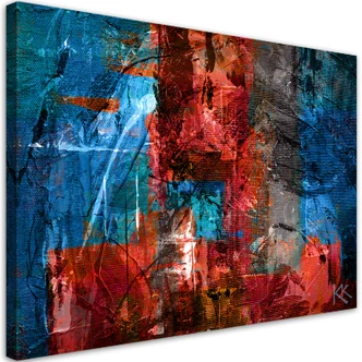 Leinwandbild, Rote handgemalt Abstrakt 