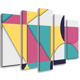 Leinwandbild 5 teilig, Geometrische Abstraktionsformen 