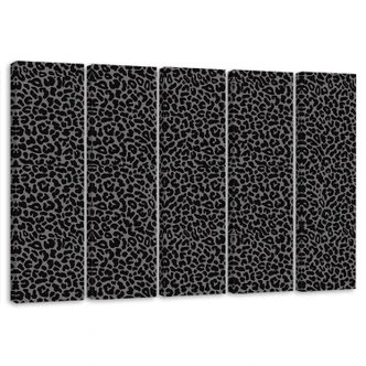 Leinwandbild 5 teilig, Leopard Leopard Pelfpatches Muster 