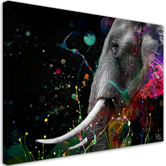Canvasbillede, afrikansk elefant abstrakt 