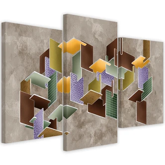 Leinwandbild 3 teilig, 3D -Rätsel 
