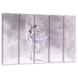 Leinwandbild 5 teilig, Ballerina Pirouet 