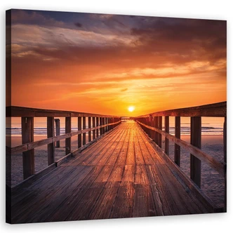 Leinwandbild Plattform am Meer 