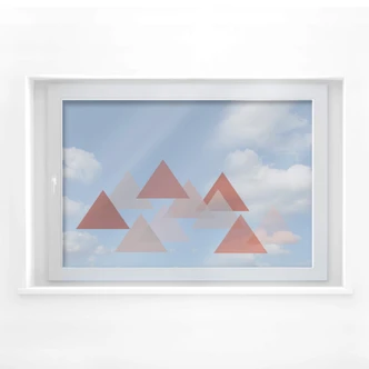 Fensterbild Dreieckswolke rot Fensterbild Dreieckswolke rot