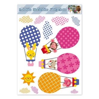 Raamstickers Dieren in Luchtballon Raamstickers Dieren in Luchtballon
