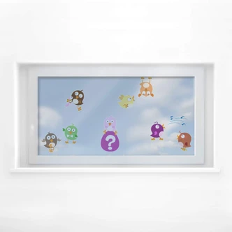 Fensterbild Verrückte Vögelchen Set 