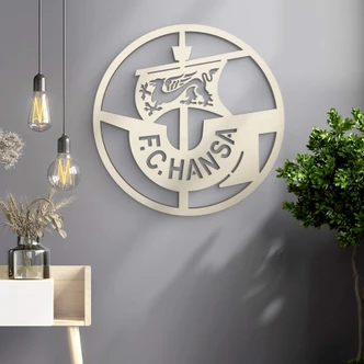 Houten Decoratie FC Hansa Rostocck Logo populierenhout - 38 cm 