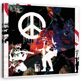 Tableau sur toile, Banksy soldat CND 