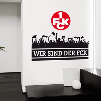 Wandtattoo Wir sind der FCK mit Logo farbig 
