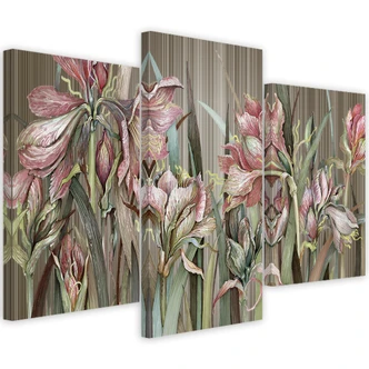 Leinwandbild 3 teilig, Iris Blumen 