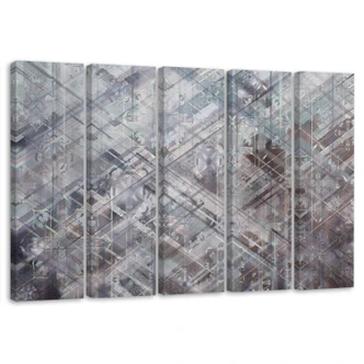 Leinwandbild 5 teilig, Abstrakte geometrische Formen 