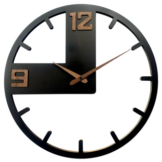 Holz-Wanduhr | MDF | mattschwarz, rund, Ø40 cm Holz-Wanduhr | MDF | mattschwarz, rund, Ø40 cm