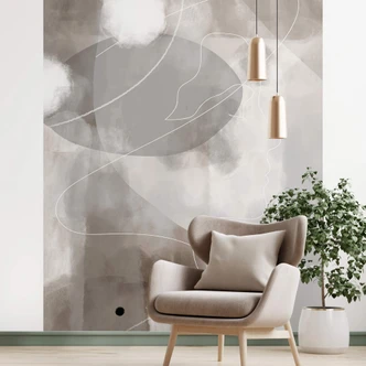 1X Studio - Linjekonst Kvinnoporträtt Fototapet 