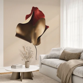 Fototapete Elegantes Blatt in Gold und Rot - Alma 