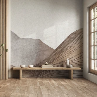 Minimalistische bergschets | Abstracte Fotobehang - Alma Minimalistische bergschets | Abstracte Fotobehang - Alma