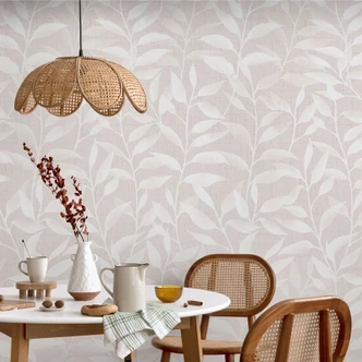 Fototapete Zarte Aquarell-Blätter - Soft Beige - Bloomery Decor Fototapete Zarte Aquarell-Blätter - Soft Beige - Bloomery Decor