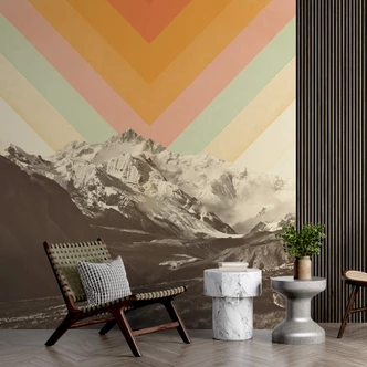 Natur Fototapete Retro Berglandschaft - Bodart 