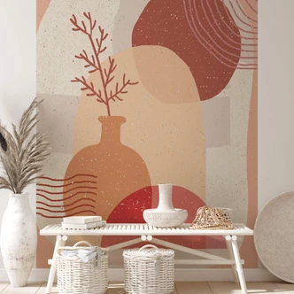 Fototapete Demir - Boho Illustration einer Pflanze 