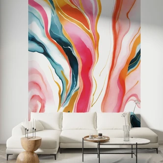Fototapet Farverig abstrakt marmorering - Gokhale 