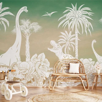 Fototapete Abenteuerreise zu den Dinosauriern - Ombre - Kikki Belle 