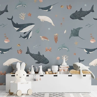 Fototapete Maritime Unterwasserwelt - Wale und Meerestiere - Kikki Belle 