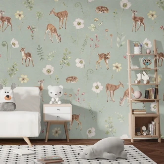 Fawn droom op het platteland behang - Kikki Belle Fawn droom op het platteland behang - Kikki Belle