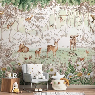 Fototapete Kikki Belle - Waldfreunde Frühling 