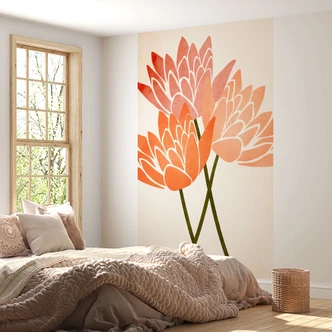 Fototapet Farverige lotusblomster - Kubistika Fototapet Farverige lotusblomster - Kubistika