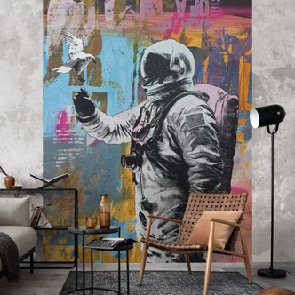 Astronaut with dove wall mural - Kuryliuk 