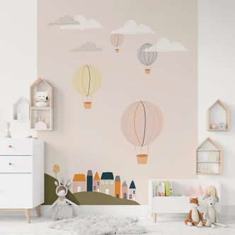 Kinderzimmer Fototapete - Bunte Heißluftballons am Himmel - Lisboa 