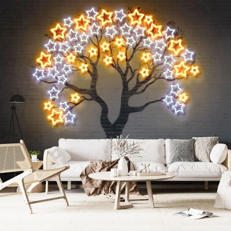 Mielu - boom met sterren | vliesbehang voor jeugdkamer Mielu - boom met sterren | vliesbehang voor jeugdkamer