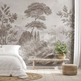 Fotobehang met tuinlandschap in beige - Ms Tiff 