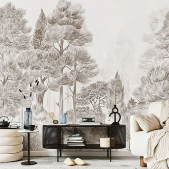 Fototapete Wald mit Waldlandschaft in Beige - Ms Tiff 