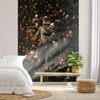 Fotobehang Astronauten op een bloemenweide - Nicebleed 