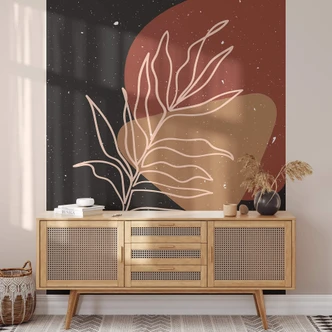 Fotobehang NKTN - Blad Contouren 